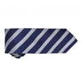 Navy-Silver - Back - Premier Mens Waffle Stripe Formal Business Tie (Pack of 2)