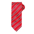 Red- Burgundy - Front - Premier Mens Waffle Stripe Formal Business Tie (Pack of 2)