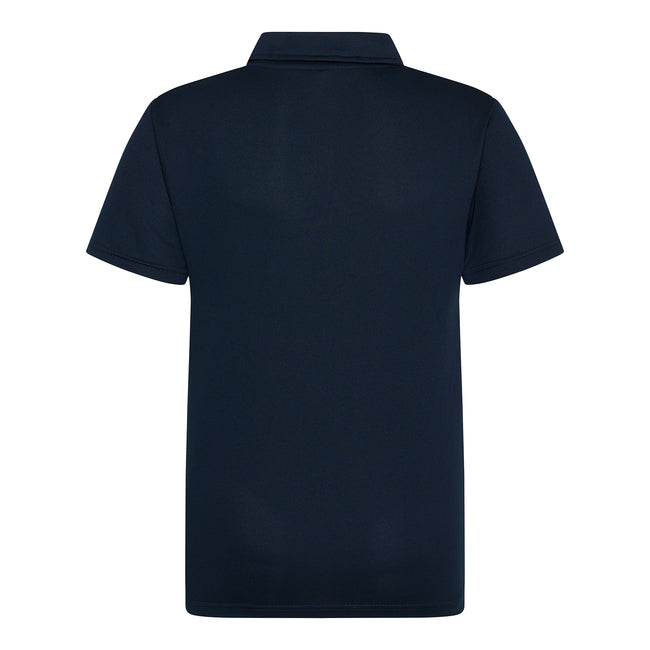 Jet Black - Side - AWDis Just Cool Kids Unisex Sports Polo Plain Shirt
