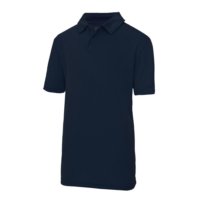 Jet Black - Side - AWDis Just Cool Kids Unisex Sports Polo Plain Shirt