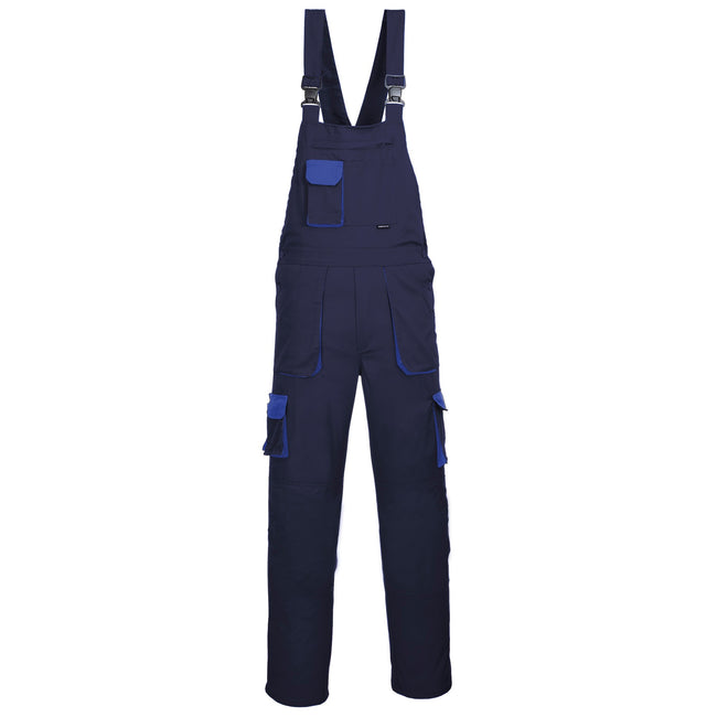Navy-Royal - Front - Portwest Contrast Bib & Brace - Workwear (Pack of 2)