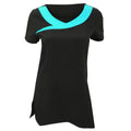 Black- Turquoise - Front - Premier Womens-Ladies Ivy Beauty And Spa Tunic (Contrast Neckline) (Pack of 2)