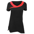 Black - Strawberry Red - Front - Premier Womens-Ladies Ivy Beauty And Spa Tunic (Contrast Neckline) (Pack of 2)
