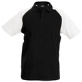 Black-Light Grey-White - Front - Kariban Mens Contrast Baseball Polo Shirt