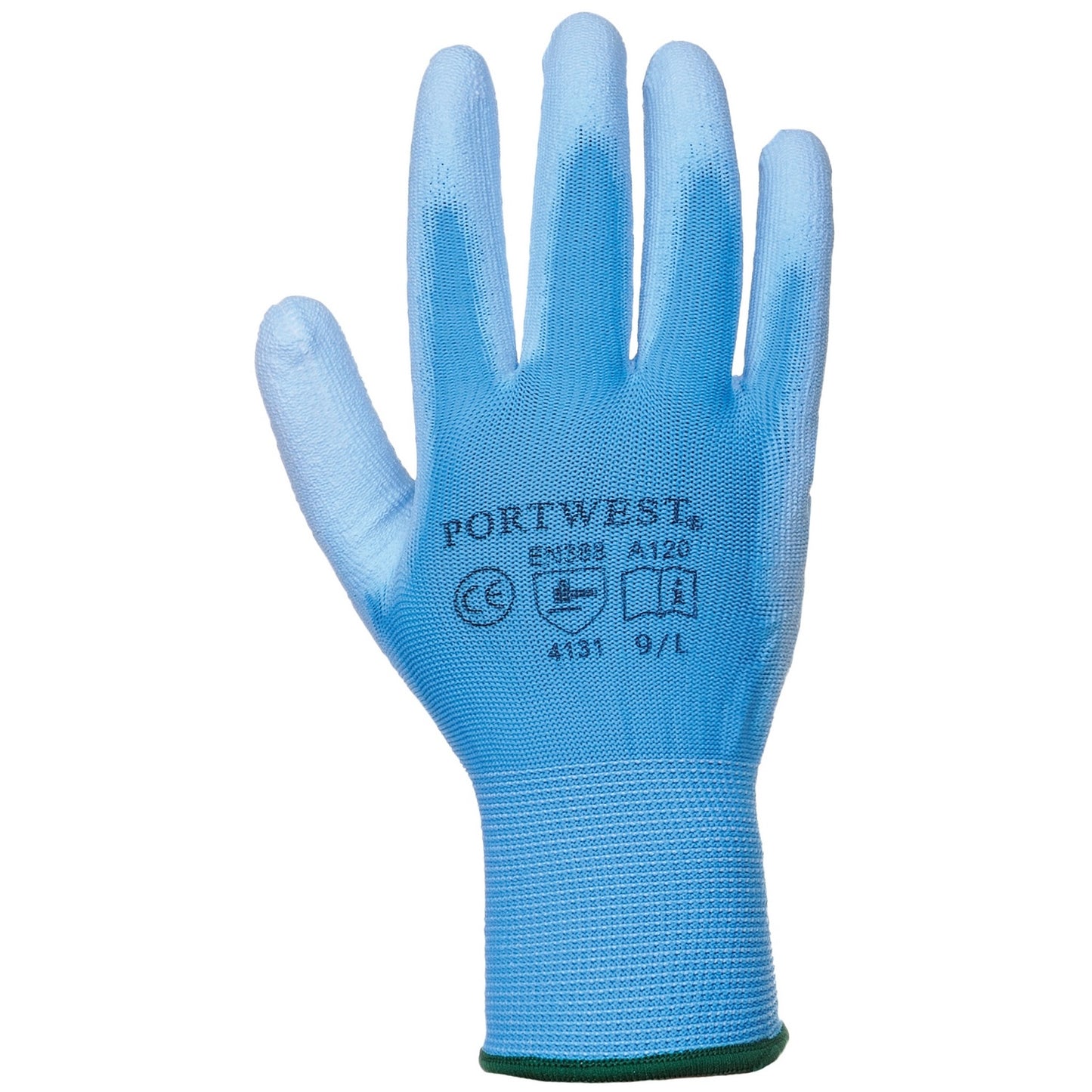 Blue - Front - Portwest PU Palm Coated Gloves (A120) - Workwear (Pack of 2)