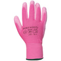 Pink - Front - Portwest PU Palm Coated Gloves (A120) - Workwear (Pack of 2)