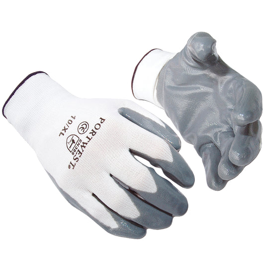 Grey - Front - Portwest Flexo Grip Nitrile Gloves (A310) - Safetywear - Workwear (Pack of 2)