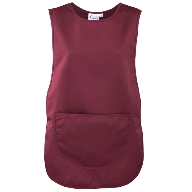 Burgundy - Front - Premier Ladies-Womens Pocket Tabard - Workwear (Pack of 2)