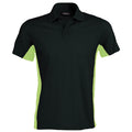 Black-Lime - Front - Kariban Mens Short Sleeve Flag Polo Shirt (Dual Colour)