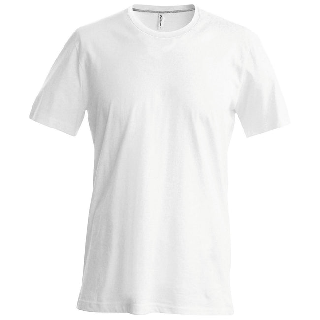 White - Front - Kariban Mens Slim Fit Short Sleeve Crew Neck T-Shirt