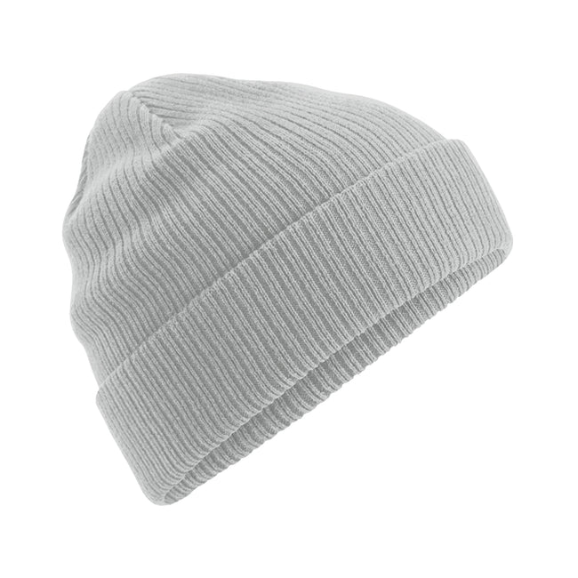 Light Grey - Front - Beechfield Organic Cotton Beanie