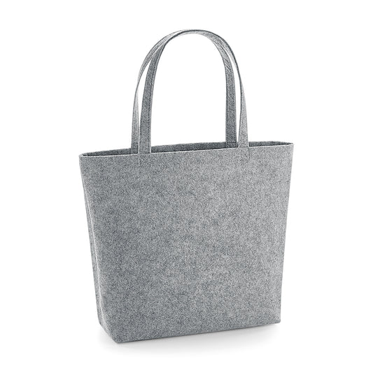 Grey Melange - Front - BagBase Felt Shopper-Tote