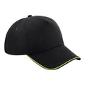 Black-Lime Green - Front - Beechfield Authentic 5-Panel Cap