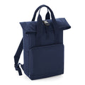 Navy Dusk - Front - BagBase Twin Handle Roll-Top Backpack