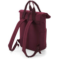 Burgundy - Back - BagBase Twin Handle Roll-Top Backpack