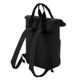 Black - Back - BagBase Twin Handle Roll-Top Backpack
