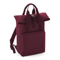 Burgundy - Front - BagBase Twin Handle Roll-Top Backpack