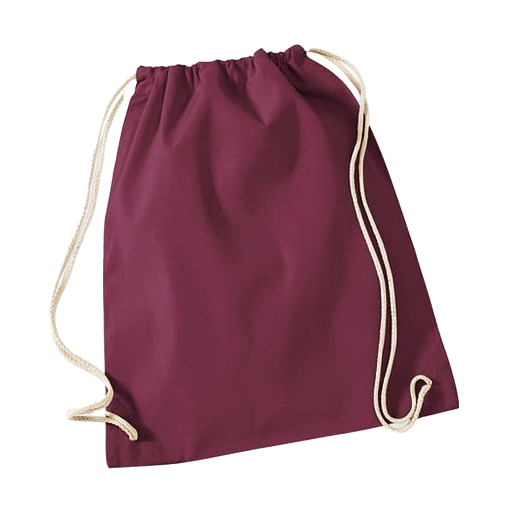 Burgundy-Natural - Back - Nutshell Drawstring Gymsac