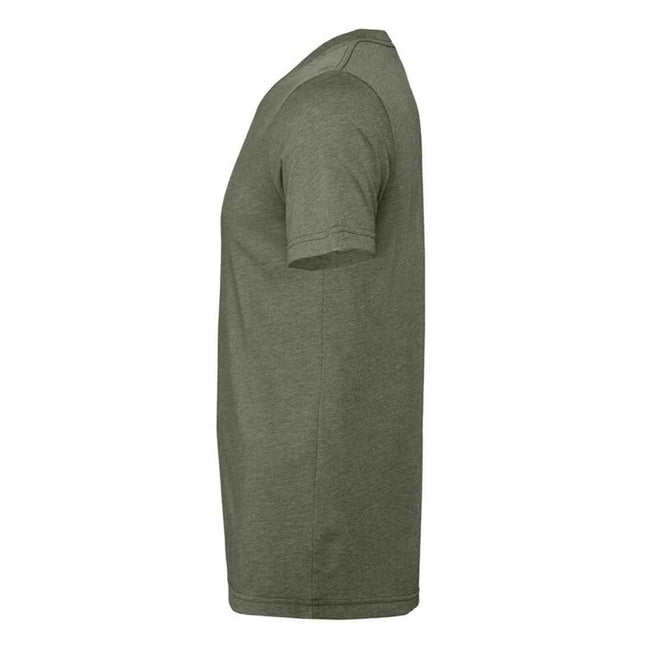 Heather Military Green - Side - Bella + Canvas Adults Unisex Heather Cvc Short Sleeve T-Shirt