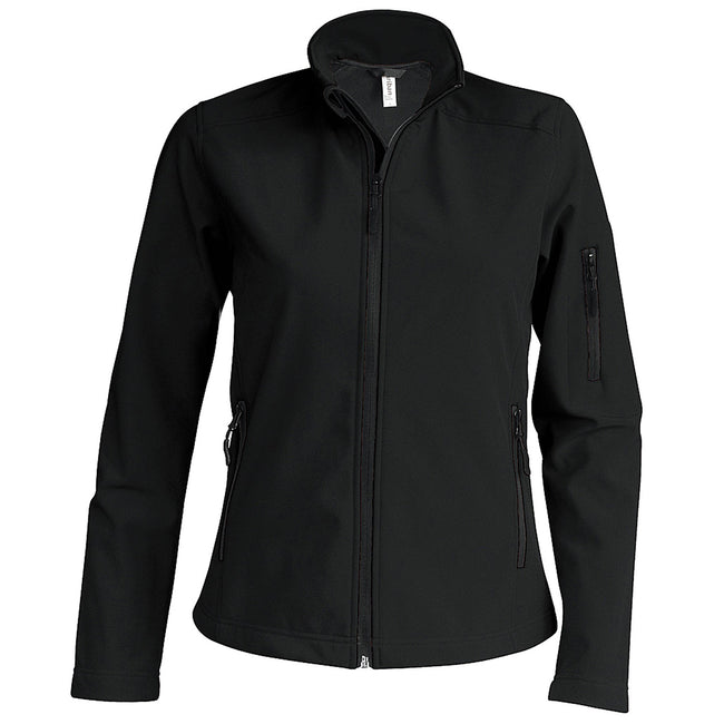 Black - Front - Kariban Womens-Ladies Contemporary Softshell 3 Layer Performance Jacket