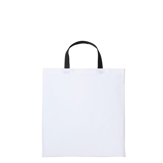 White-Black - Front - Nutshell Varsity Cotton Shopper Short Handle Tote