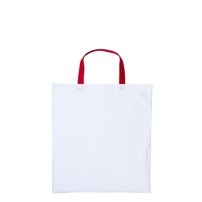 White-Red - Front - Nutshell Varsity Cotton Shopper Short Handle Tote