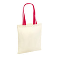 Natural-Classic Red - Back - Westford Mill Contrast Handle Bag For Life