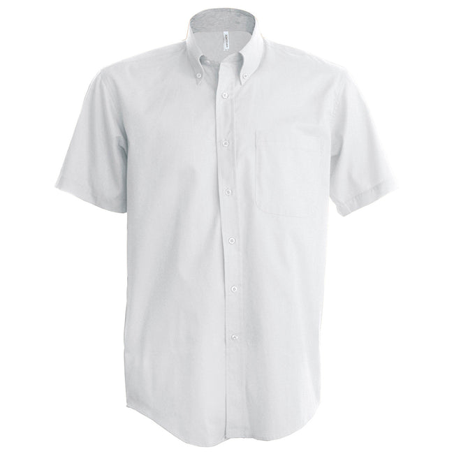 White - Front - Kariban Mens Short Sleeve Easy Care Oxford Shirt