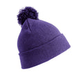 Purple - Front - Result Winter Essentials Junior Pom Pom Beanie