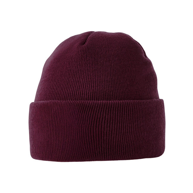 Burgundy - Back - Beechfield Unisex Circular Patch Cuffed Beanie