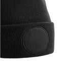 Black - Back - Beechfield Unisex Circular Patch Cuffed Beanie