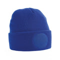 Bright Royal - Front - Beechfield Unisex Circular Patch Cuffed Beanie