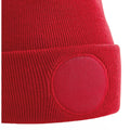 Classic Red - Back - Beechfield Unisex Circular Patch Cuffed Beanie
