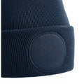 French Navy - Back - Beechfield Unisex Circular Patch Cuffed Beanie