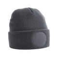 Graphite Grey - Front - Beechfield Unisex Circular Patch Cuffed Beanie