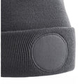 Graphite Grey - Back - Beechfield Unisex Circular Patch Cuffed Beanie
