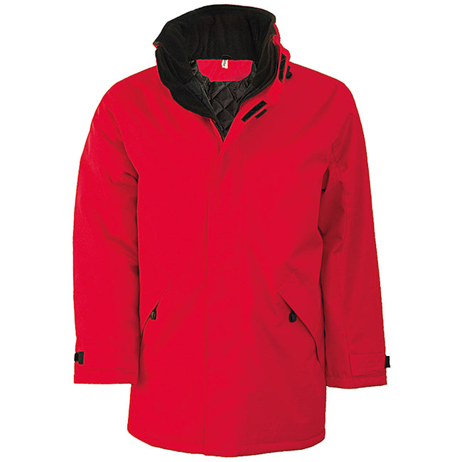 Red-Black - Front - Kariban Mens Parka Performance Jacket