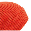Fire Red - Back - Beechfield Unisex Engineered Knit Ribbed Beanie