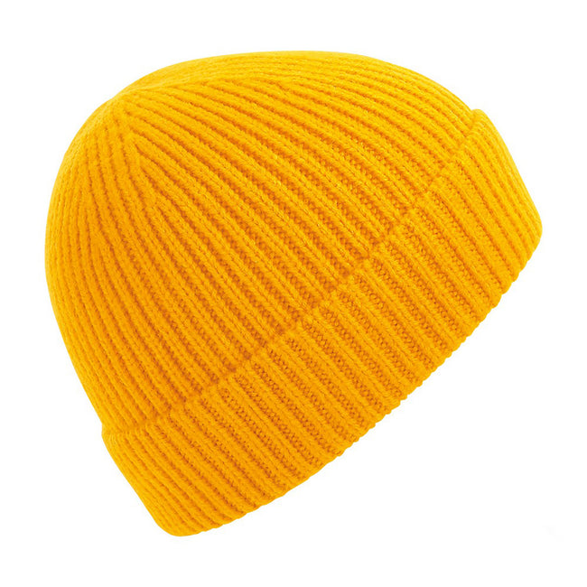 Sun Yellow - Front - Beechfield Unisex Engineered Knit Ribbed Beanie
