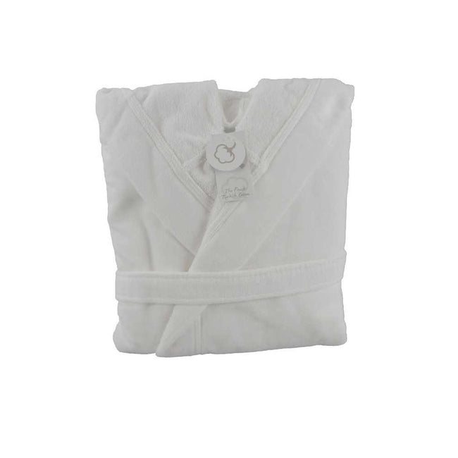 White - Lifestyle - ARTG Womens-Ladies Deluxe Velour Bathrobe With Hood