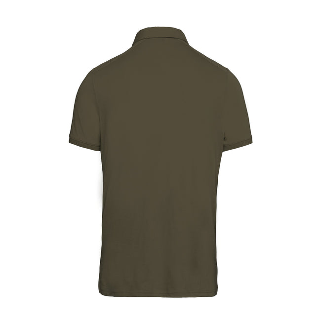 Light Khaki - Back - Kariban Mens Jersey Knit Polo Shirt