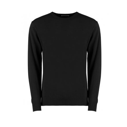 Black - Front - Kustom Kit Mens Regular Fit Arundel Crew Neck Sweater