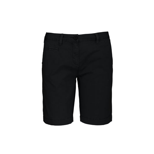 Washed Charcoal - Front - Kariban Womens-Ladies Washed Effect Bermuda Shorts