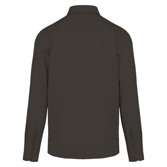 Dark Grey - Back - Kariban Mens Nevada Shirt