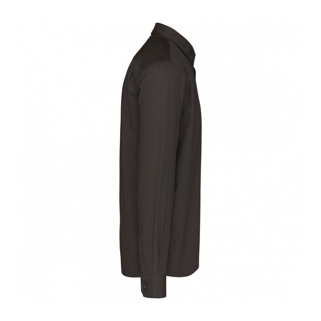 Dark Grey - Side - Kariban Mens Nevada Shirt