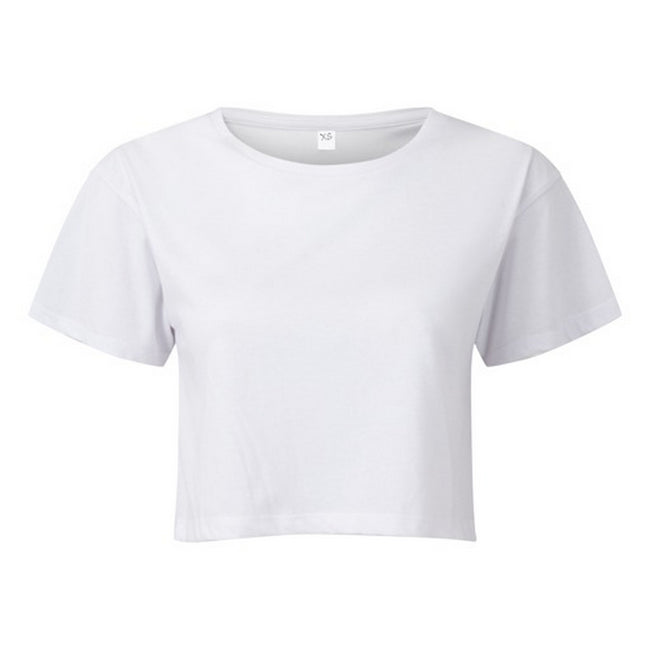 White - Front - TriDri Womens-Ladies TriDri Crop Top