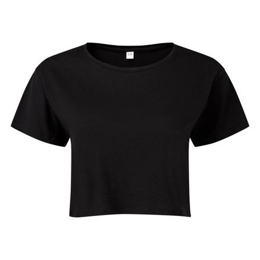 Black - Front - TriDri Womens-Ladies TriDri Crop Top