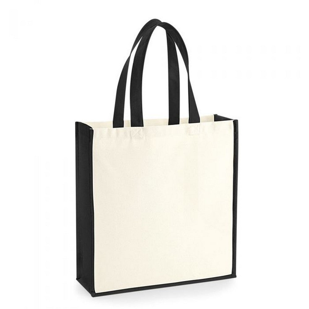 Natural-Black - Front - Westford Mill Gallery Canvas Tote