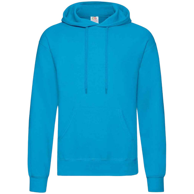 Azure Blue - Front - Fruit Of The Loom Unisex Adults Classic Hooded Sweatshirt