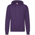 Purple - Front - Fruit Of The Loom Unisex Adults Classic Hooded Sweatshirt